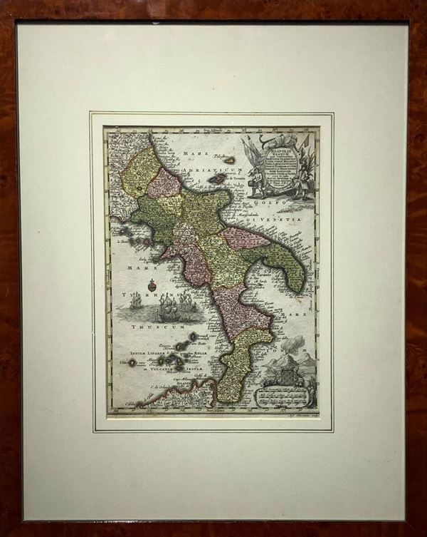 Matthaus Sporse Seutter  il Vecchio - Neapolis Regnum quo continentur Aprutium Ulterius et citer Avgsburg, geographical map