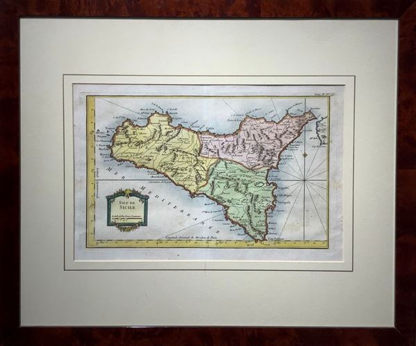 Jacques-Nicolas Bellin - Isle of Sicily, map