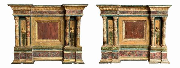 Pair of low furniture
