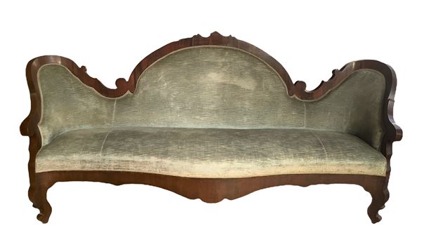Louis Philippe sofa in mahogany wood, three seats