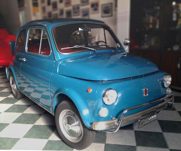 Fiat 500 L (1970) km 3321 (original km)
CHASSIS N. 5009746
ENGINE: 2 CYLINDERS DISPLACEMENT: 499.5 cm3
FISCAL POWER: 6 hp
MAX POWER: 18.2 hp
BODY: convertible berlina.

Totally original car, has never been restored, great condition.