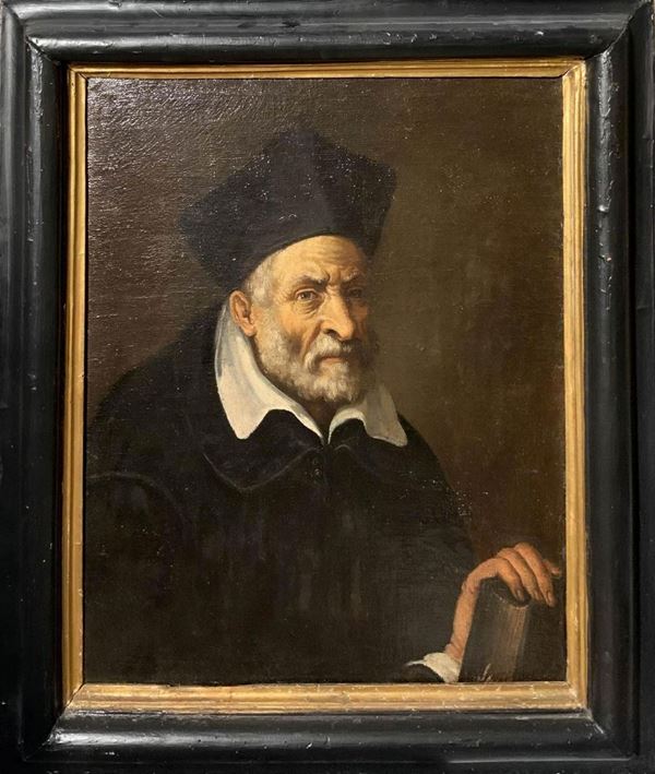 Marco Antonio Bassetti (Verona 1586-1630), allegedly by, Portrait of man with beard holding a book. 65x55, Oil painting on canvas, in a 85x75 frame.


"A student of Felice Ricci (Verona 1539- 1605), he moved to Venice where he was influenced by the works of Tintoretto, Veronese and Jacopo Bassano, goes to Rome around 1615, and knows the paintings of Caravaggio. He returned to Vaenezia disclaims influences bassaniani and Romans and has only praise for the Venetian painting, especially for natur