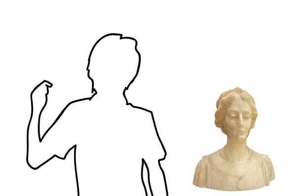 Nobildonna, mezzobusto in alabastro di Volterra