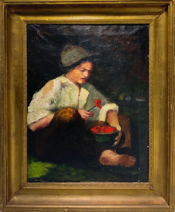 Contadino che mangia