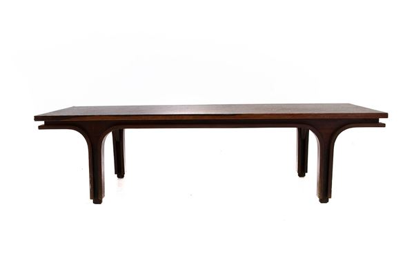 Gianfranco Frattini per  Bernini : Rectangular mahogany coffee table.  (60's)  - Auction Design, 20th Century Decorative Arts, Vintage - Casa d'aste La Rosa