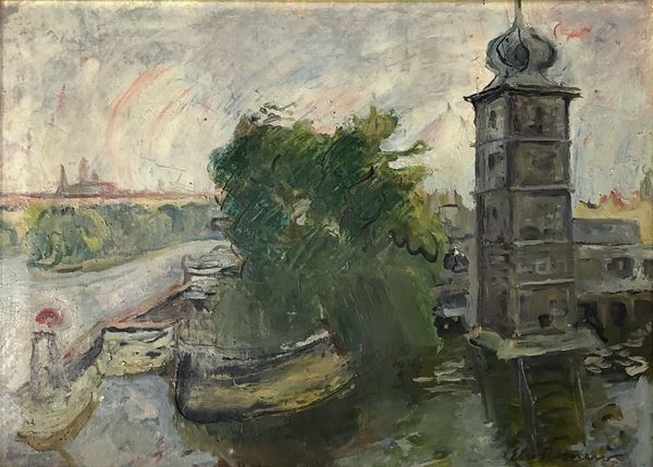Elio Romano - Oil painting on canvas depicting the landscape, signed on the lower right Elio Romano. 50x70 cm, in frame 70x90 cm