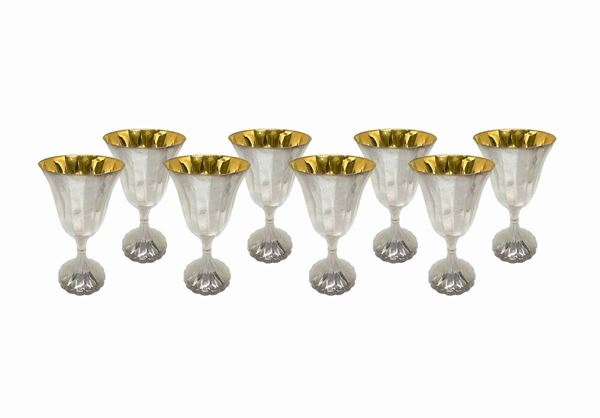 # 8 in silver goblets, h 16.5 cm, weight 212 g each