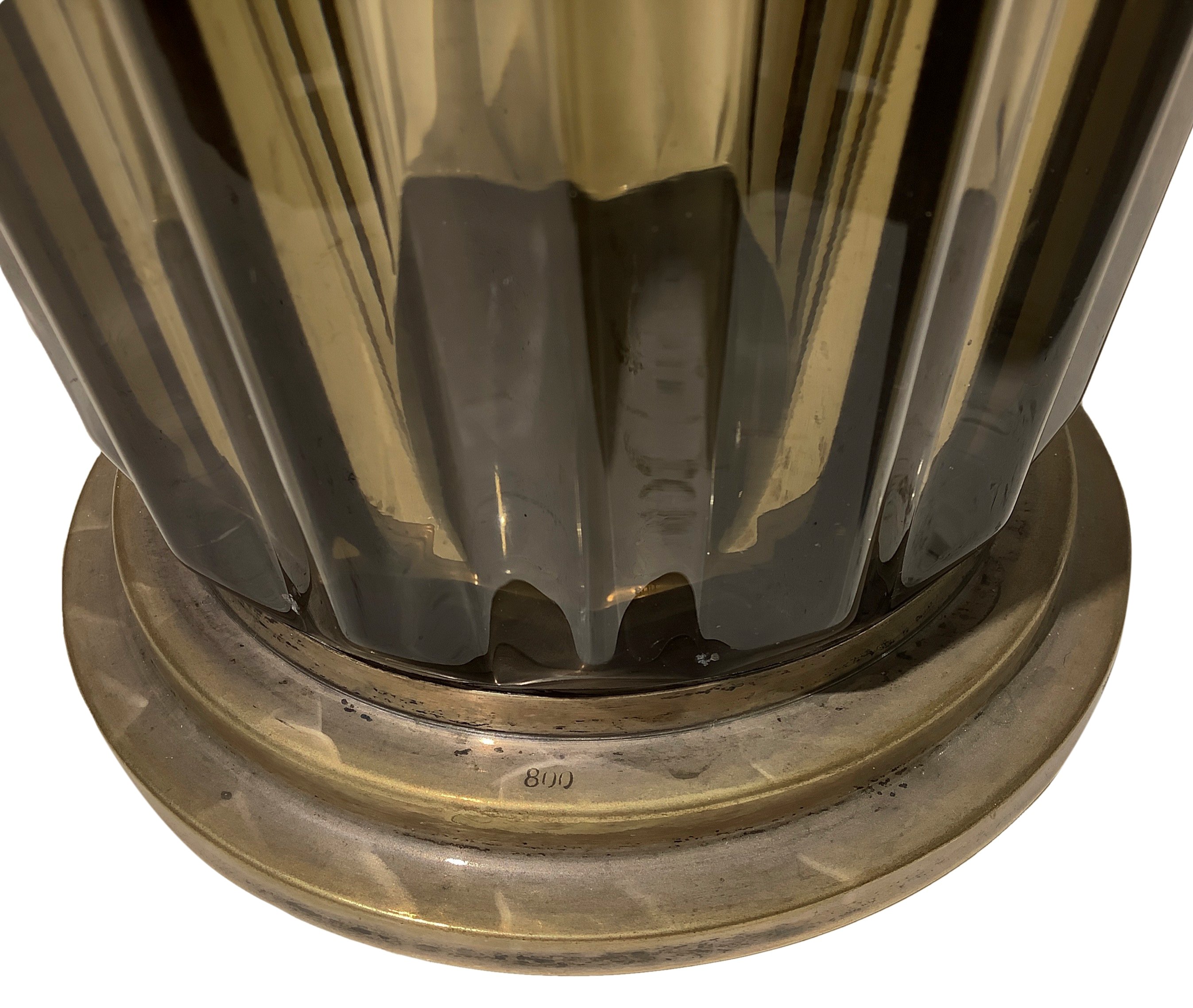 Vaso in vetro scanalato