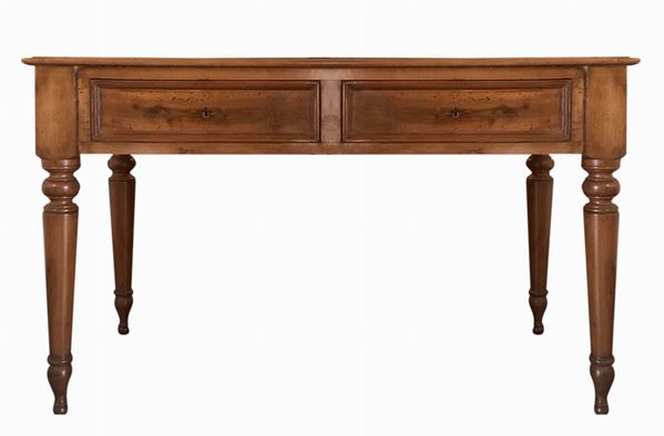 Walnut wood desk, 2 drawers