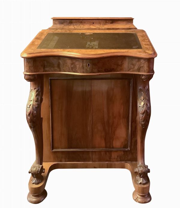 Mobile Davenport in legno  e radica di noce