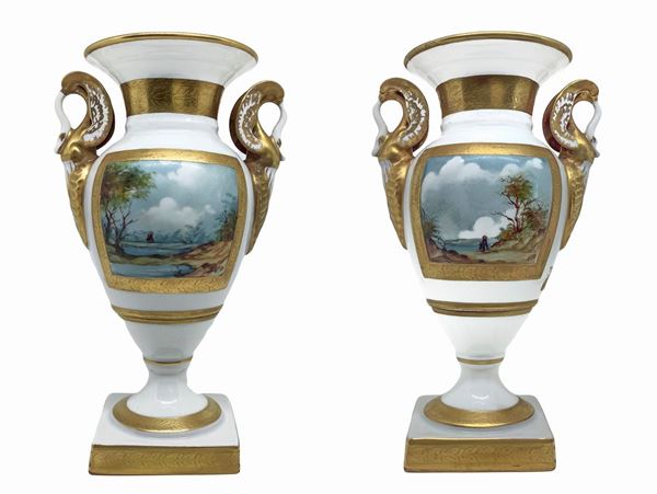Limoges - Coppia di vasetti in porcellana
