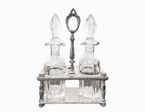 Silver plated cruet