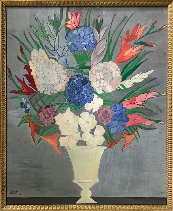Still life of vase with flowers
