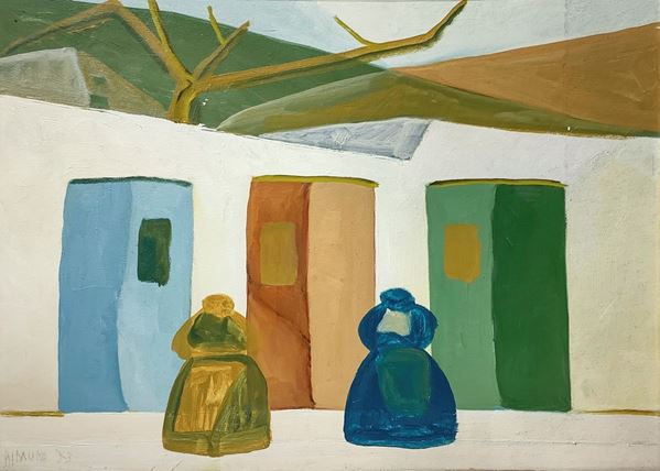 Vittorio Ribaudo - Figures of women with houses