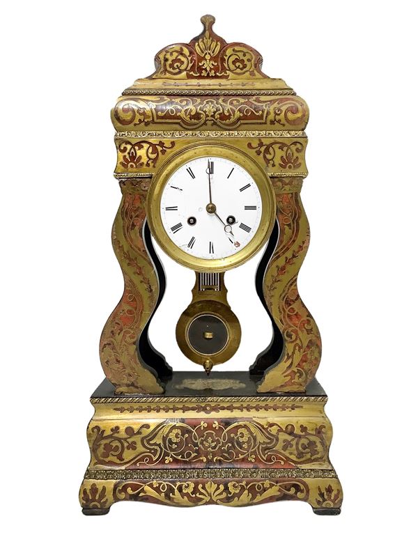 Boulle style pendulum table clock