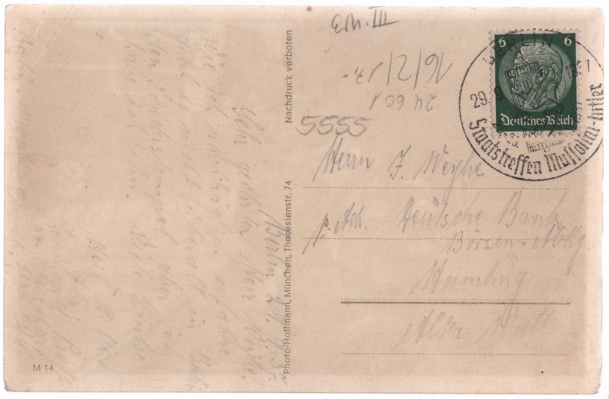Cartolina Fotografica di Propaganda Mussolini e Hitler