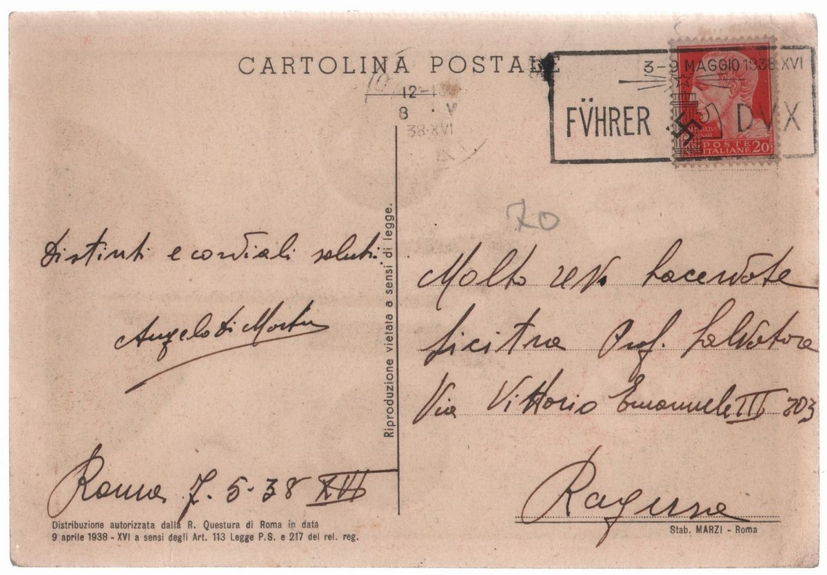 Cartolina Alleanza Roma Berlino
