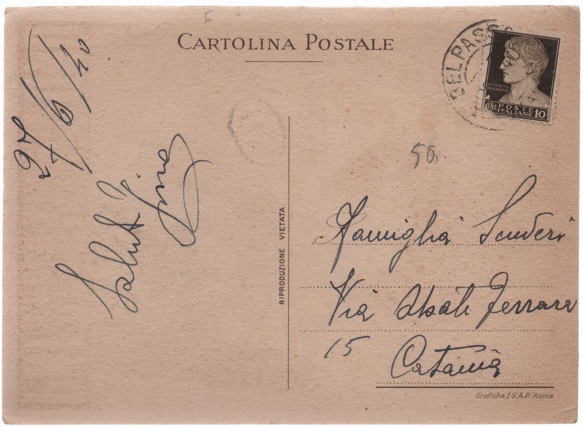 Cartolina di Propaganda Vittorio Emanuele III e Mussolini