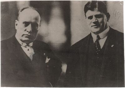 Cartolina di Propaganda, Mussolini e Giovanni Raicevich