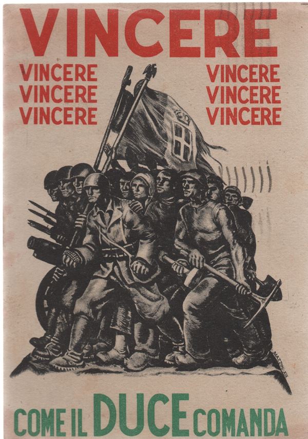 Fascist propaganda postcard