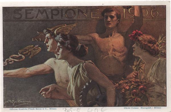 Commemorative postcard, Inauguration Sempione 1906