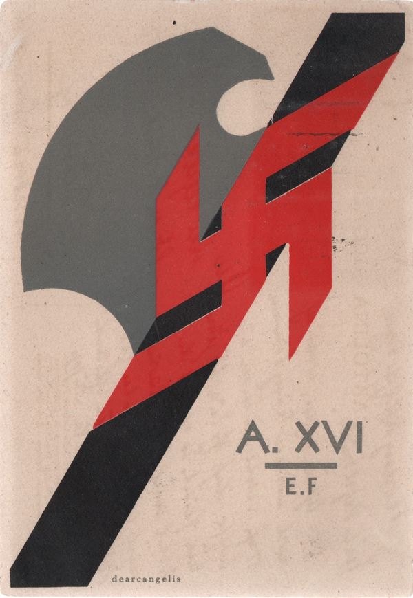 Nazi-fascist propaganda postcard
