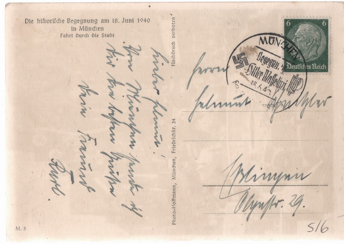 Cartolina Fotografica Rara di Hitler e Mussolini