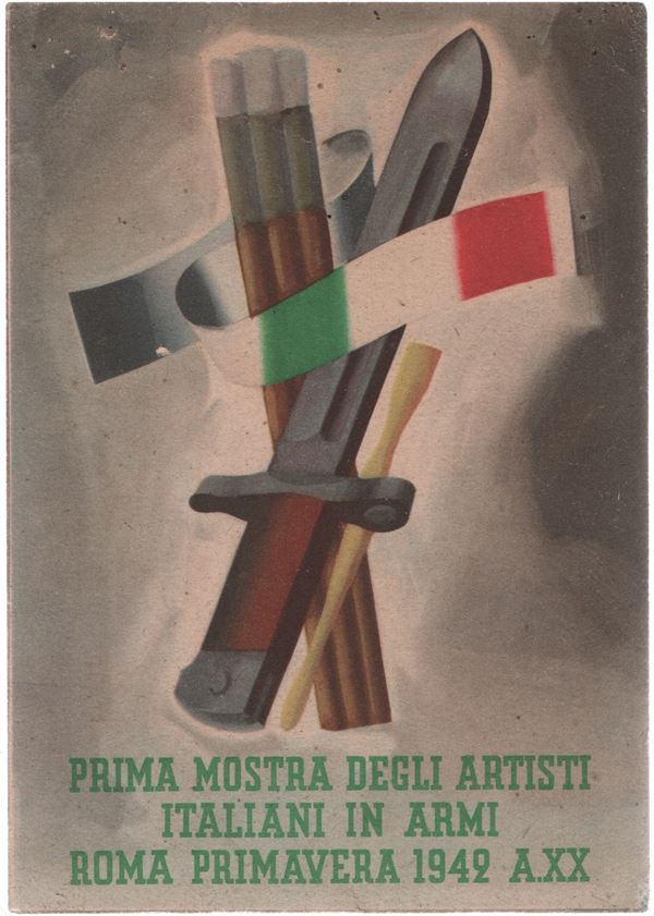 Cartolina Prima mostra degli artisti italiani in armi