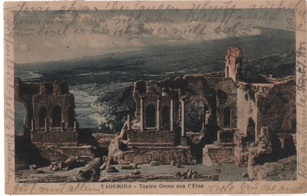 Cartolina fotografica colorata Taormina