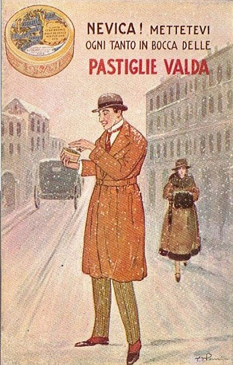 Rara Cartolina Pubblicitaria Originale Pastiglie Valda