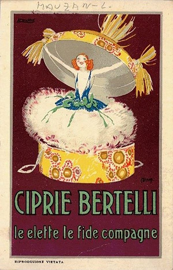 Stupenda e introvabile cartolina postale originale Ciprie Bertelli