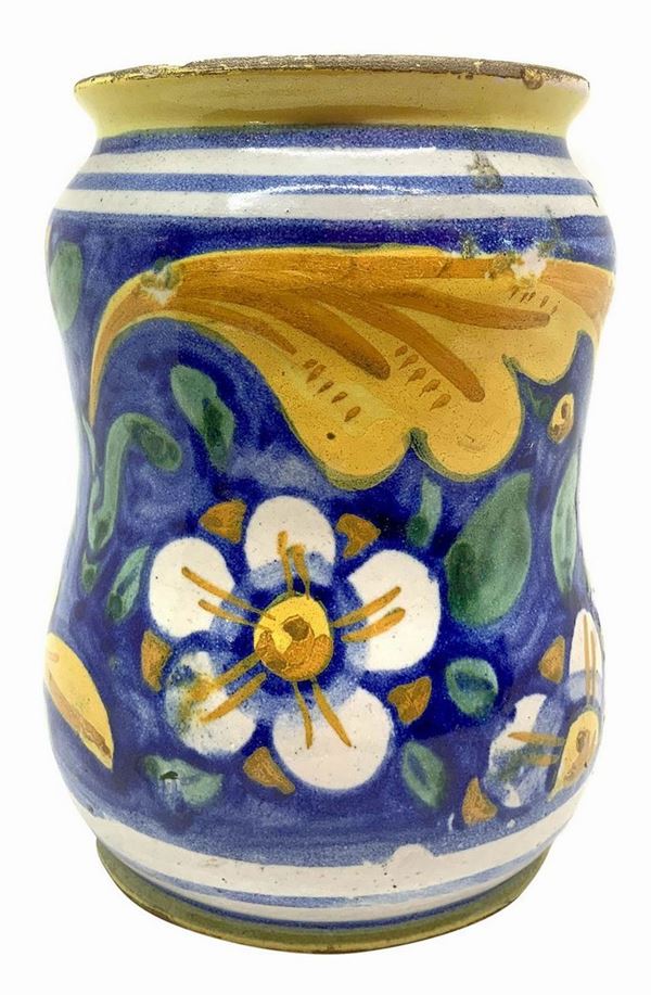 Cylinder majolica of Caltagirone  (XVIII secolo)  - Maiolica - Auction Eclectic Auction - Casa d'aste La Rosa