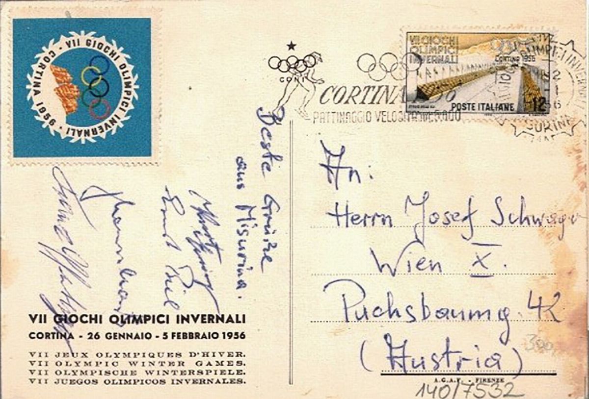 Cartolina Originale Illustrata VII Giochi Olimpici Invernali