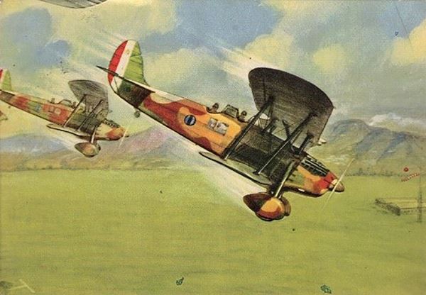 Original aeronautical weapon postcard