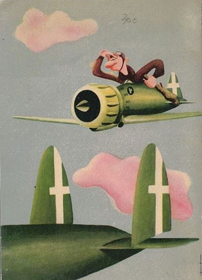 Cartolina Umoristica Arma Aeronautica