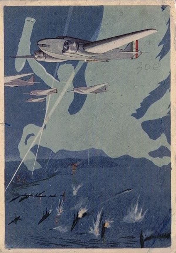 Rare aeronautical weapon postcard