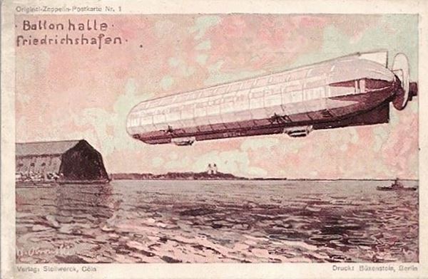 Cartolina originale Zeppelin Ballon 