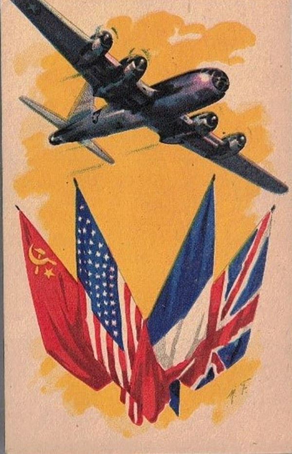 Allied flag post card