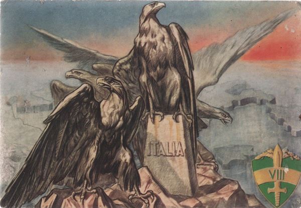 Fascist propaganda postcard