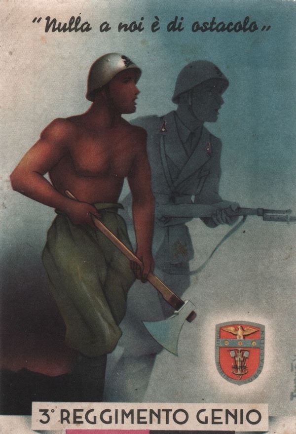 Cartolina militare Terzo reggimento genio 