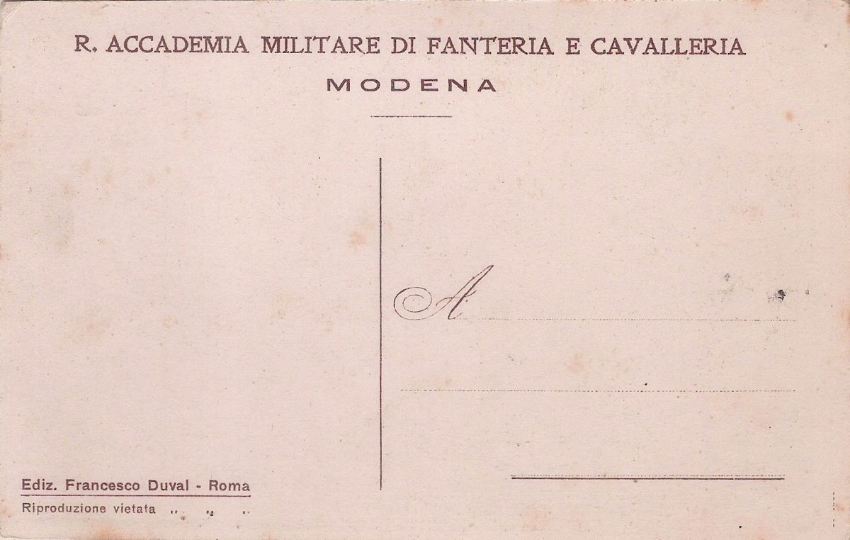 Cartolina Originale Reale Accademia Militare Fanteria e Cavalleria