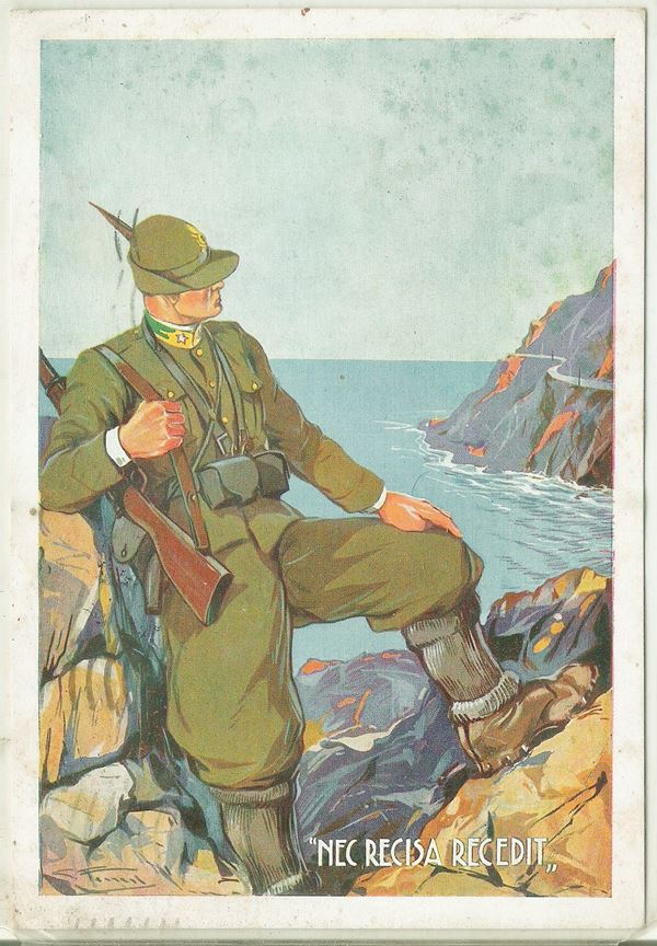 Cartolina originale 1a legione Guardia di Finanza Genova