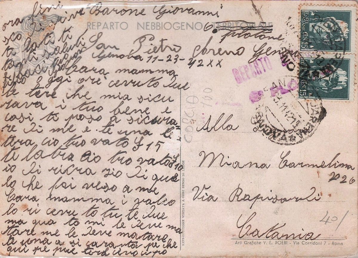Cartolina Originale Reparto Nebbiogeno Territoriale