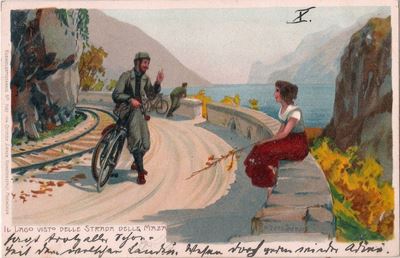 Cartolina Illustrata Lago di Garda