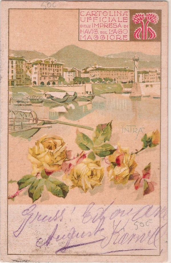 Cartolina ufficiale dell'impresa di navigazione sul Lago Maggiore
