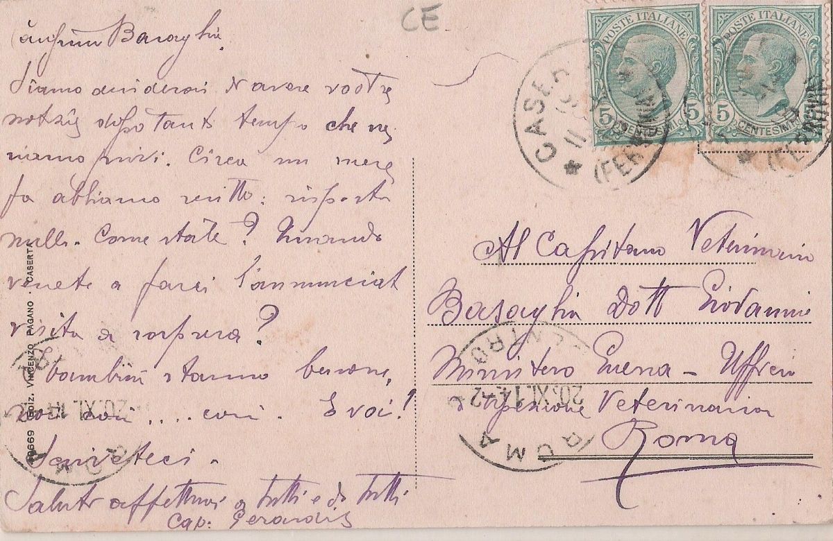 Cartolina Postale Originale di Caserta