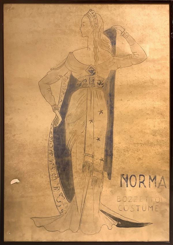 Bozzetto preparatorio costume della "Norma" (opera lirica)