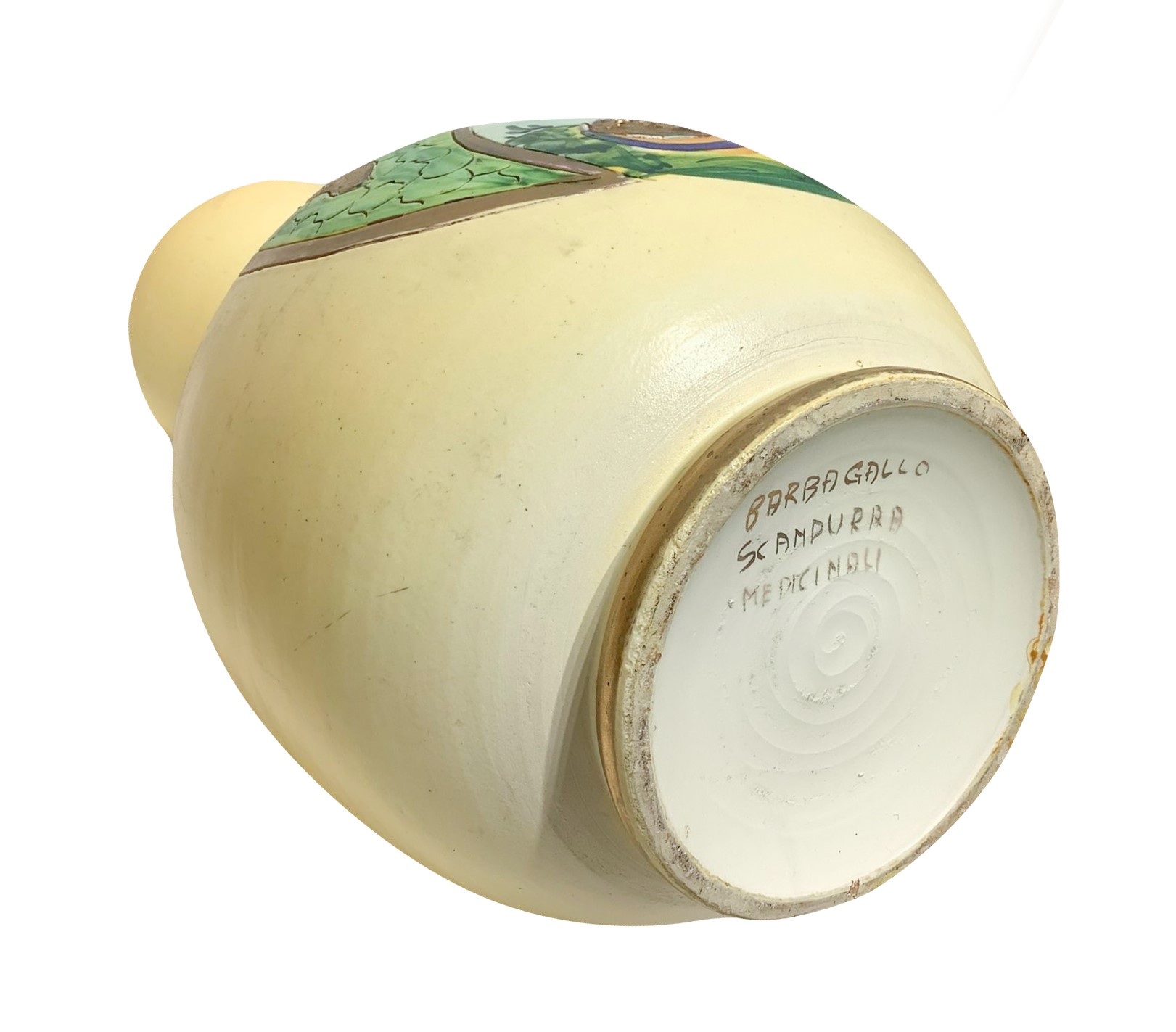 Coppia di Vasi Dipinti con Scene di Genere Cinesi, Inserti in Oro su Base Beige