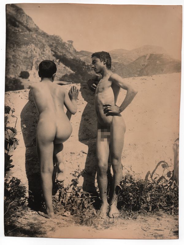 Wilhelm Von Gloeden - Nude of two Sicilian boys
