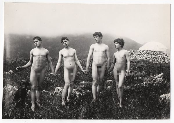 Wilhelm Von Gloeden - Nude of four boys
